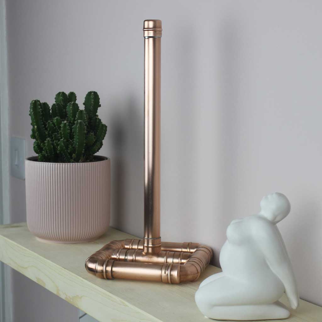 Copper pipe kitchen roll holder sale