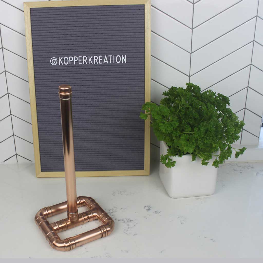 Copper pipe 2024 kitchen roll holder